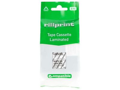 Tape 12mm TZe-135 vit på klar