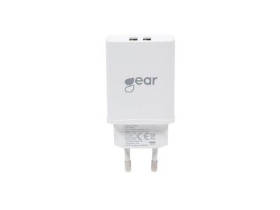 Laddare Vägg GEAR 2xUSB3.1A Micro-USB 1m