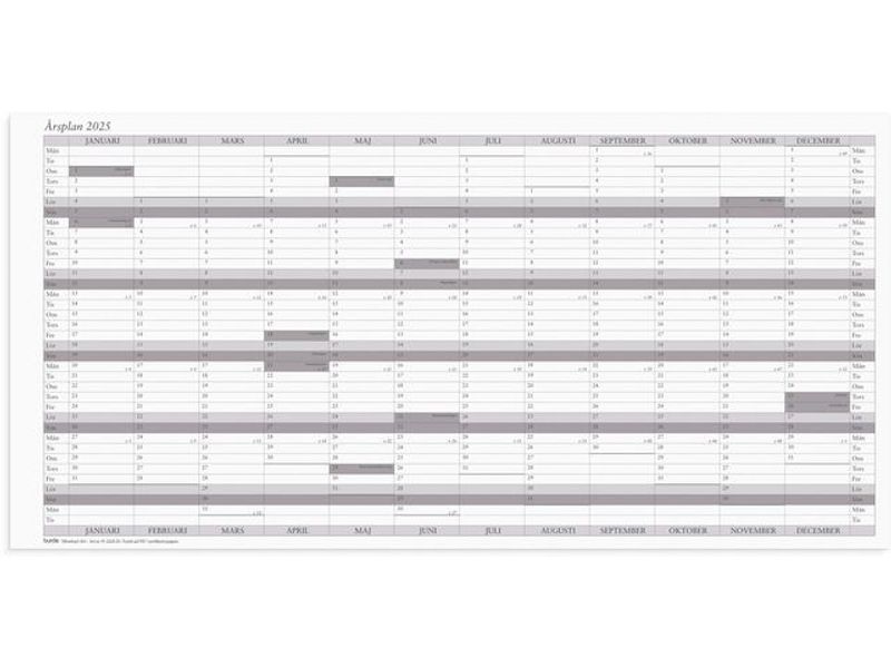 Väggkalender Årsplan 2025 5/fp