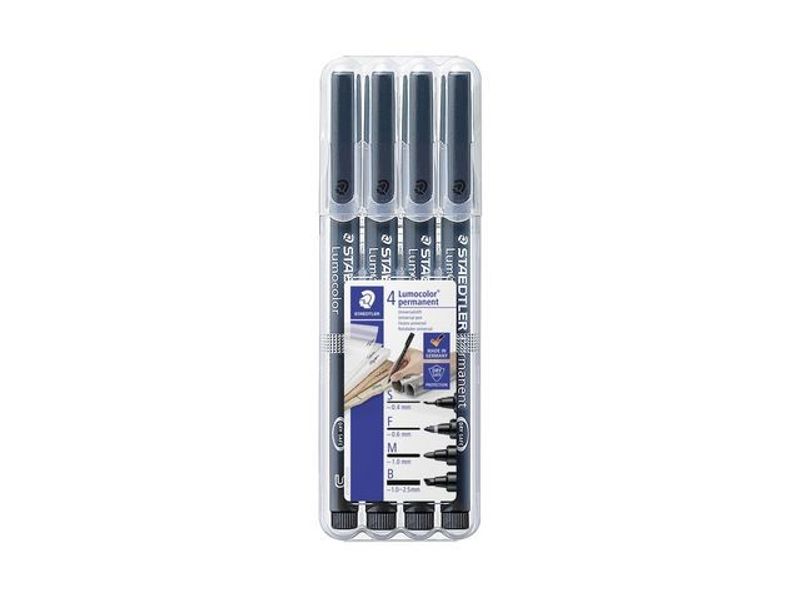 Universalpenna LUMOCOLOR svart 4/fp
