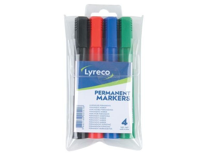 Märkpenna LYRECO 1-5mm sort färger 4/fp