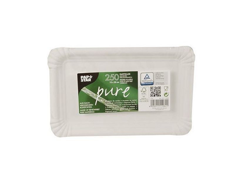 Tallrik Pure kantig 13x20cm vit 250/fp