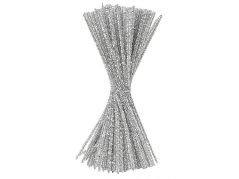 Piprensare glitter 30cm silver 100/fp