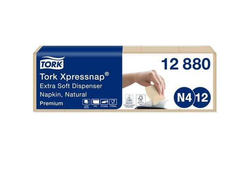 Servett TORK Pre N4 2-lag natur 1000/fp