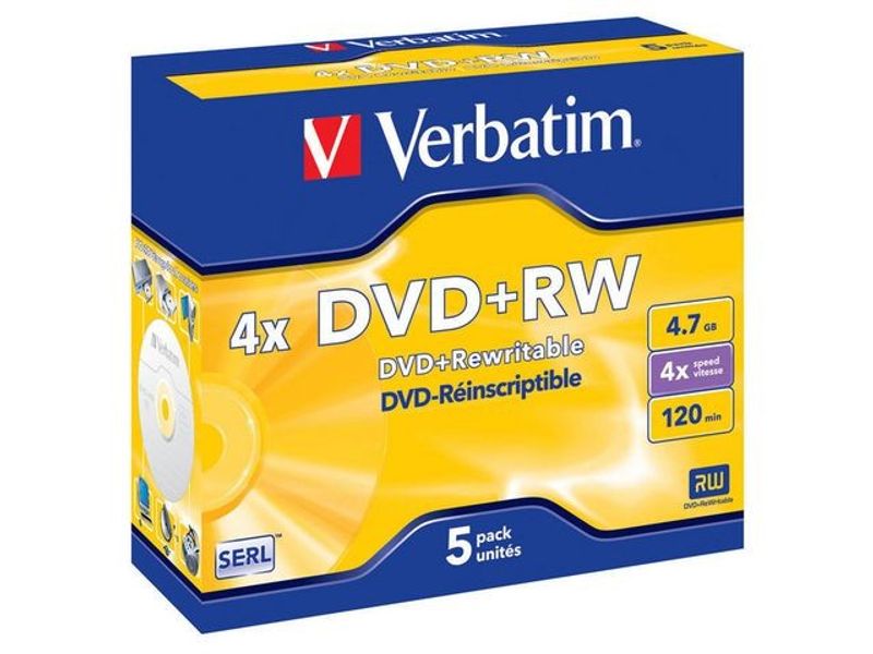 DVD+RW VERBATIM 4,7GB 5/fp