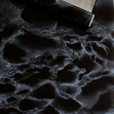 Dekorplast - svart marmor 45 x 200 cm
