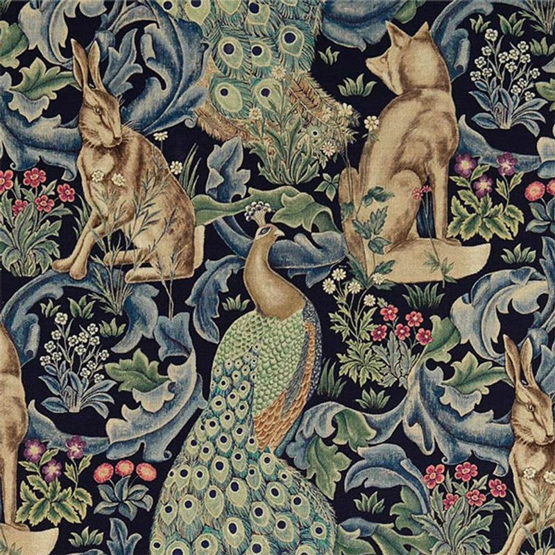 Möbeltyg - William Morris - Forest fabric - indigo