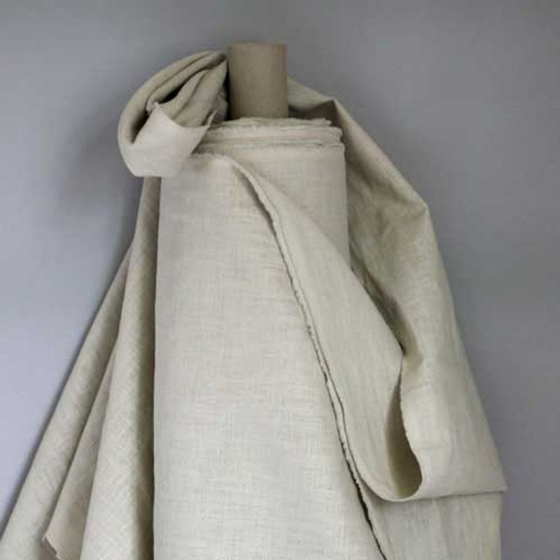 Linnetyg tvättat - ljus beige