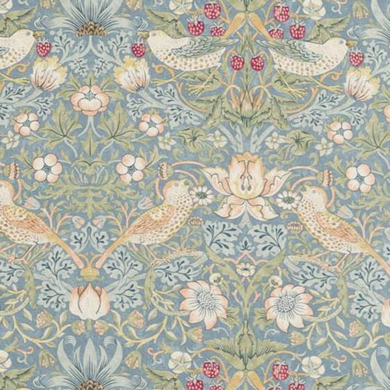 Möbeltyg - William Morris - Strawberry thief slate/vellum