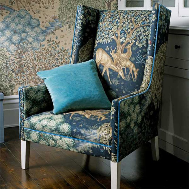 Möbeltyg - William Morris - The Brook Tapestry blue