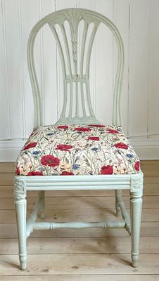 Möbeltyg - beige jacquard med blommor - Vallmo