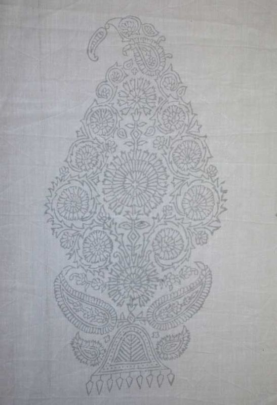 Stuvbit 3,75m - voile - Paisley grå - 150 cm bred