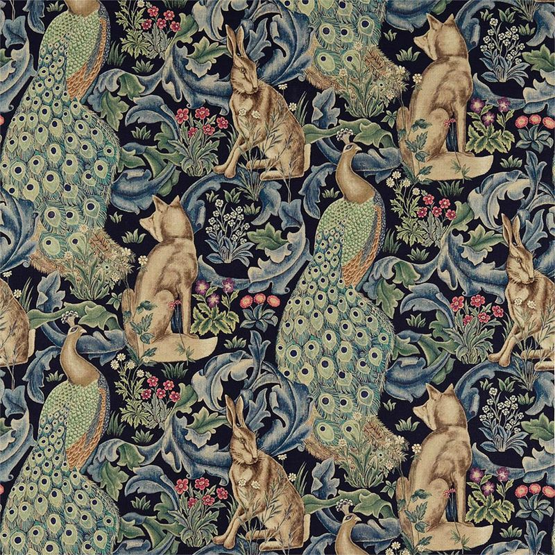 Möbeltyg - William Morris - Forest fabric - indigo