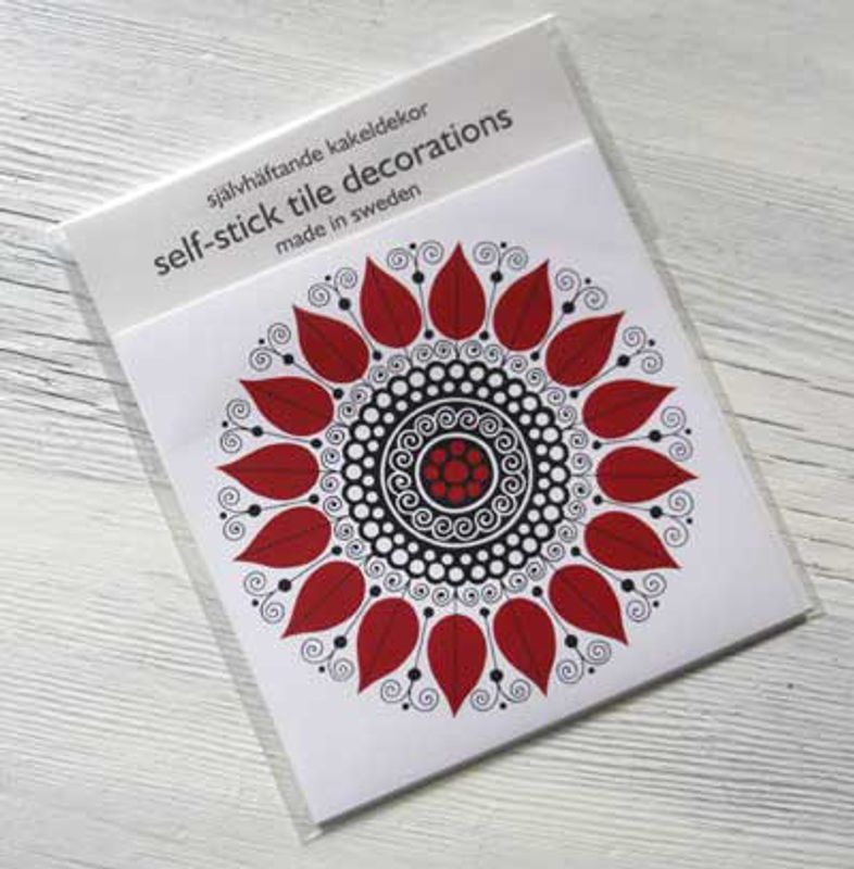 Kakeldekor Carla - Röd 6 st