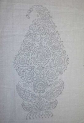 Stuvbit 5,2 meter - voile - Paisley grå - 150 cm bred