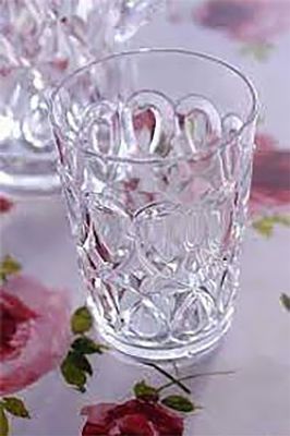 Rice - Vattenglas i akrylplast med vågmönster - klar