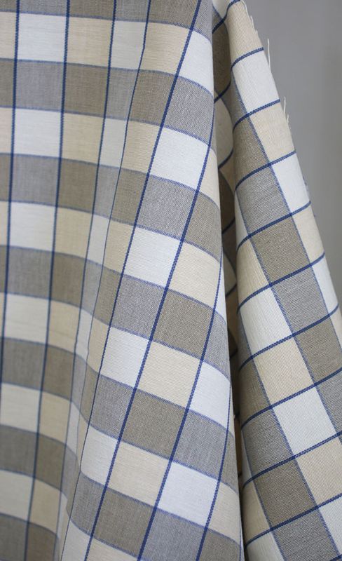 Rutigt tyg - Kavaljersruta 1020-22 blå-beige