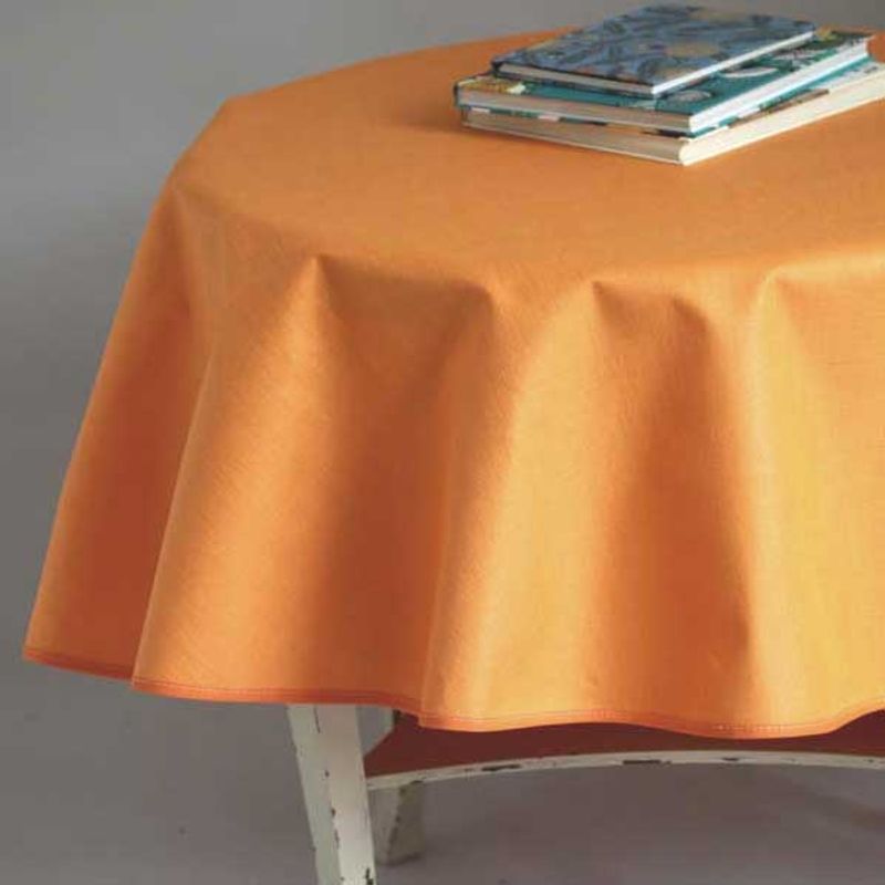Rund linnevaxduk - orange