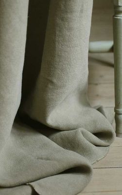 Kraftigt linnetyg - beige möbeltyg - Enzimi Latte 729