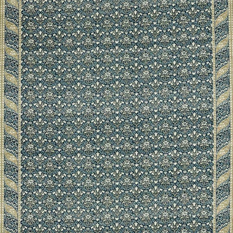 Möbeltyg 100% lin William Morris Bellflower indigo/sage