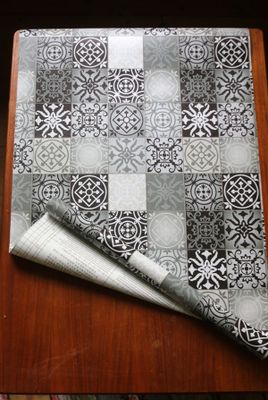 Dekorplast - kakel svart-grå 45 x 200 cm