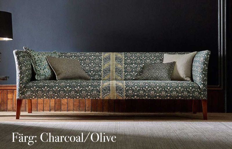 Möbeltyg - William Morris - Bellflower - charcoal/olive