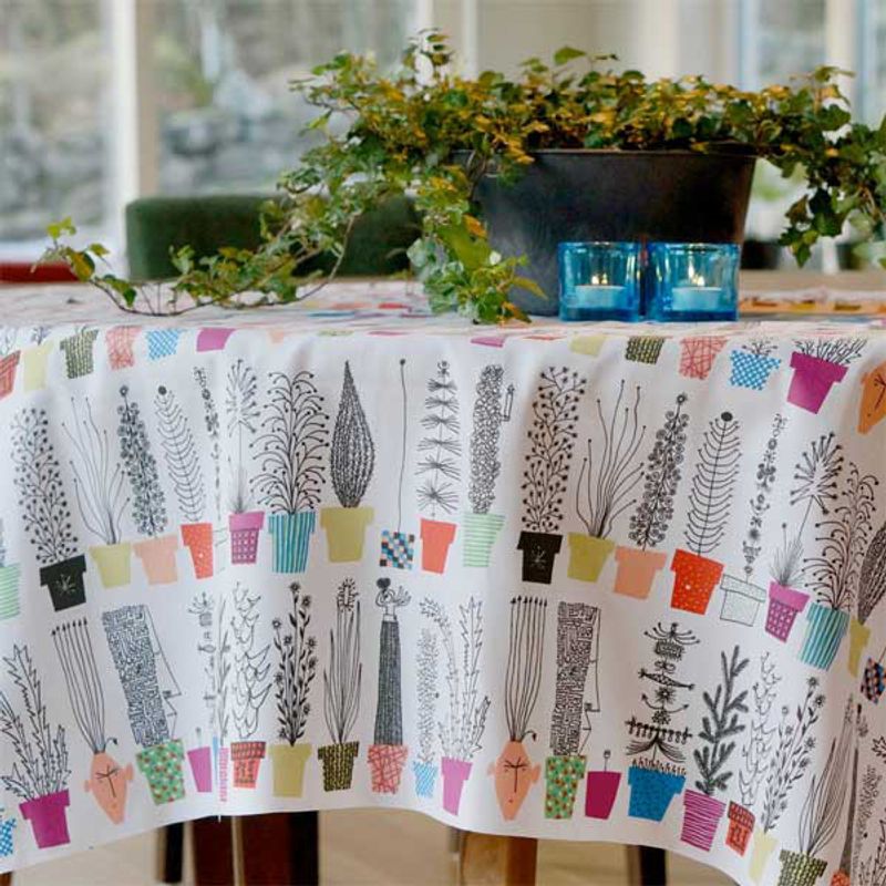 Vaxduk i textil akrylatbehandlad - Italiensk blomsterhylla