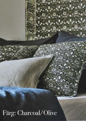 Möbeltyg - William Morris - Bellflower - charcoal/olive