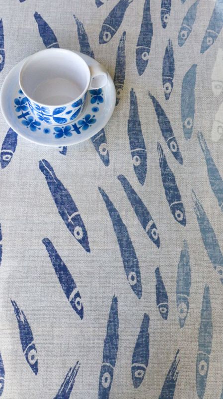 Vaxduk i textil akrylatbehandlad - Fiskar