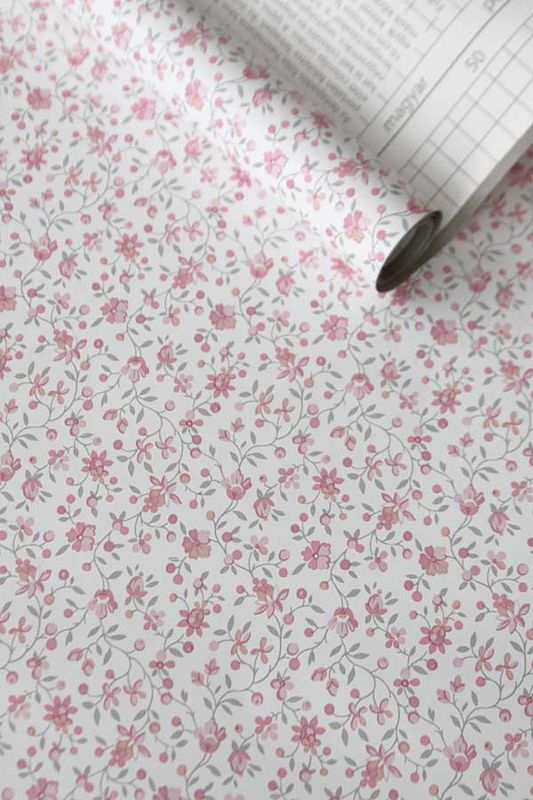 Dekorplast - Små rosa blommor 45 x 200 cm