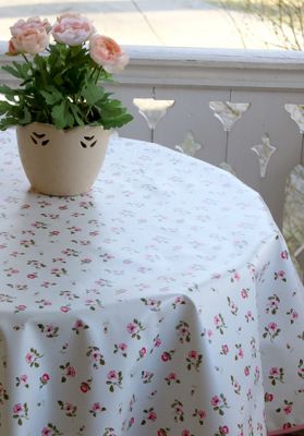 Vaxduk - RUND - små rosa rosor