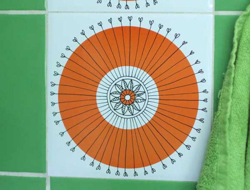 Kakeldekor Gurra - röd-orange 6 st