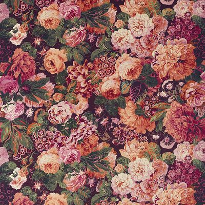 Möbeltyg i sammet - Sanderson - Very rose and peony - wild plum