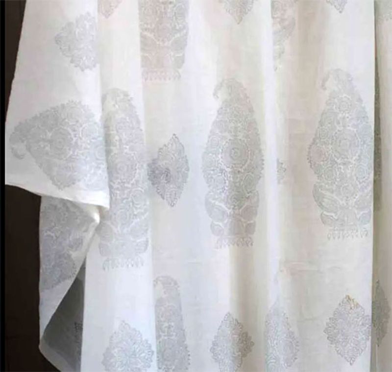 Stuvbit 0,45 meter voile - Paisley grå - 300 cm bred