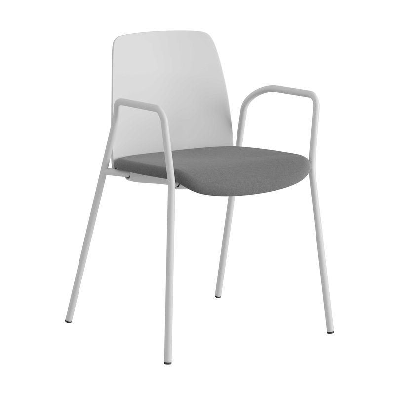 Stol med armstöd, tygsits och plastrygg - Choice