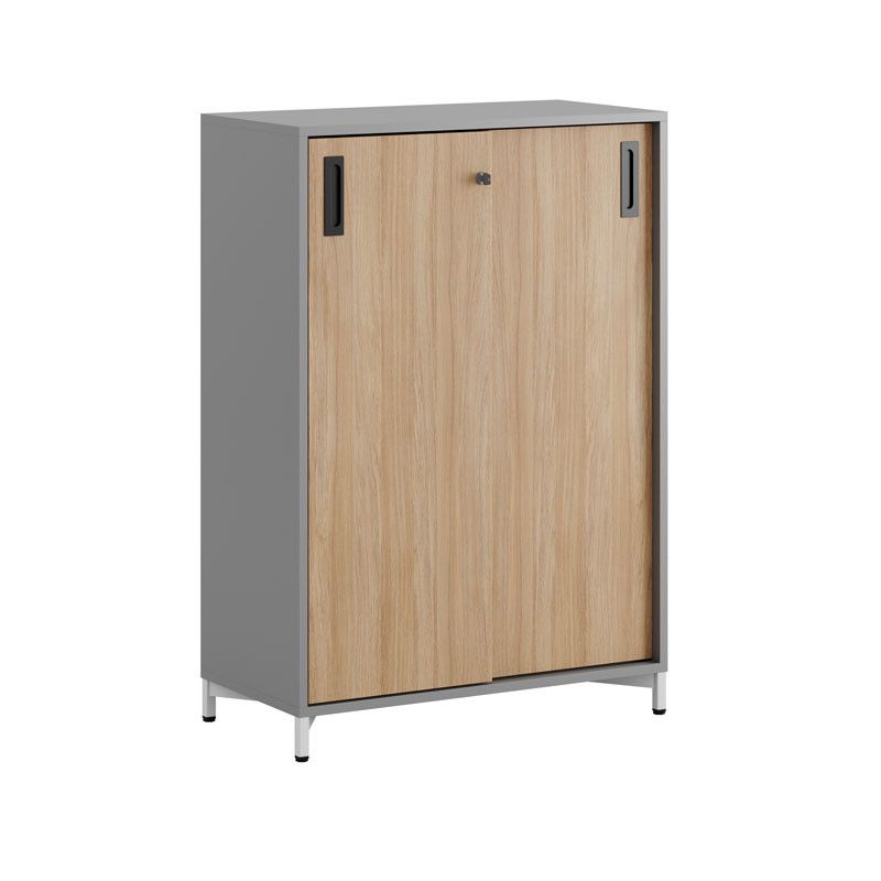 Skjutdörrskåp 80x40x107,5cm - Grå stomme/urban oak dörrar