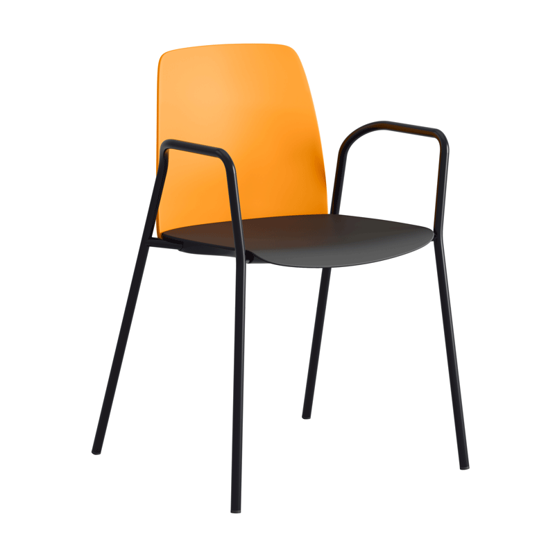 Stapelbar stol i plast med armstöd - Choice