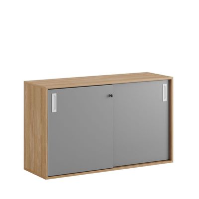 Skjutdörrskåp 120x40x72cm - Urban oak stomme/grå dörrar