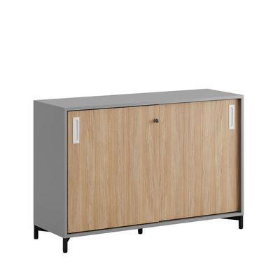 Skjutdörrskåp 120x40x72cm - Grå stomme/urban oak dörrar