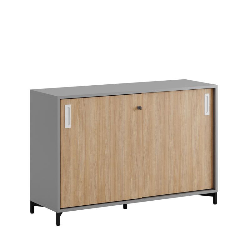 Skjutdörrskåp 120x40x72cm - Grå stomme/urban oak dörrar