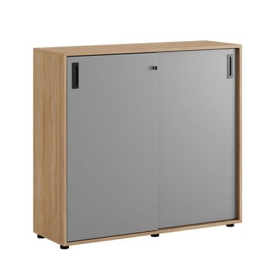 Skjutdörrskåp 120x40x107,5cm - Urban oak stomme och grå dörrar