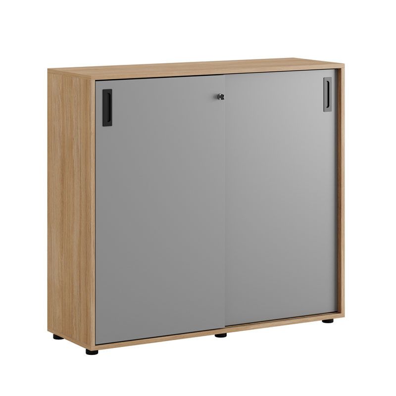 Skjutdörrskåp 120x40x107,5cm - Urban oak stomme och grå dörrar