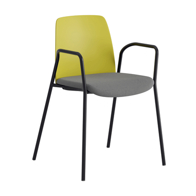 Stol med armstöd, tygsits och plastrygg - Choice