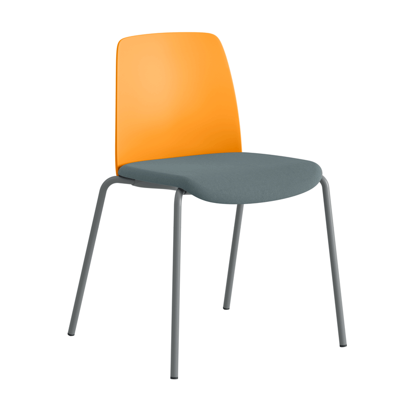 Stol med tygsits, plastrygg och fyrbensstativ - Choice