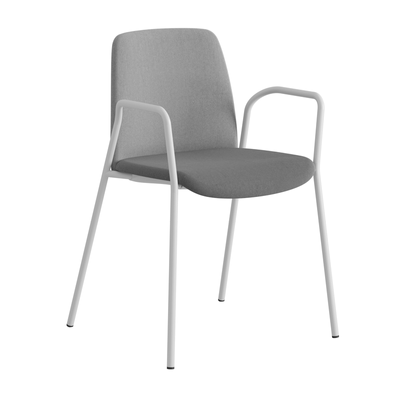 Tygklädd stapelbar stol med armstöd - Choice