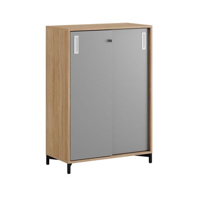 Skjutdörrskåp 80x40x107,5cm - Urban oak stomme/grå dörrar