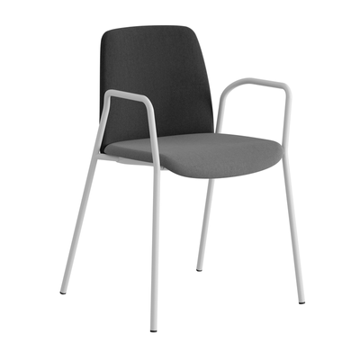 Tygklädd stapelbar stol med armstöd - Choice