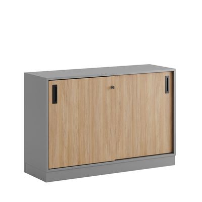 Skjutdörrskåp 120x40x72cm - Grå stomme/urban oak dörrar