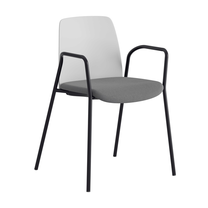 Stol med armstöd, tygsits och plastrygg - Choice