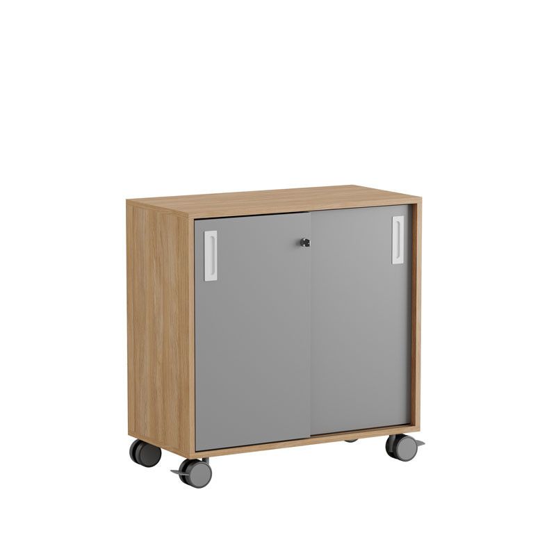 Skjutdörrskåp 80x40x72cm - Urban oak stomme/grå dörrar